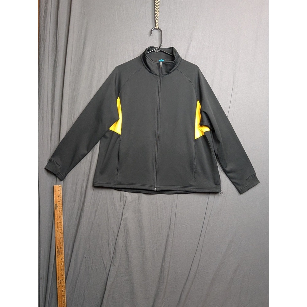 Tri-Mountain Performance Jacket Women's  M‎ Black Yellow Full Zip Windbreaker